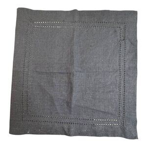 Williams-Sonoma Black Linen Napkin 100% Replacement Formal Dining Cut Out VTG